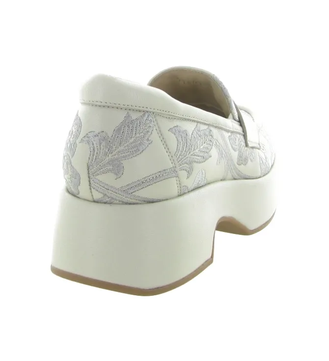 mocassins - Compensé - femme - Cuir - Beige - Softwaves