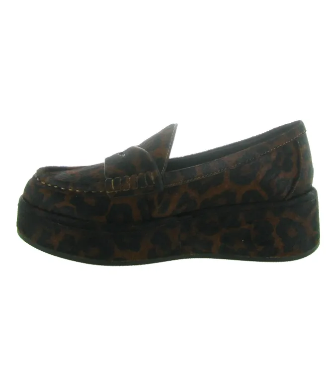 mocassins - Compensé - femme - Fourrure synthétique - Léopard - Bibi lou