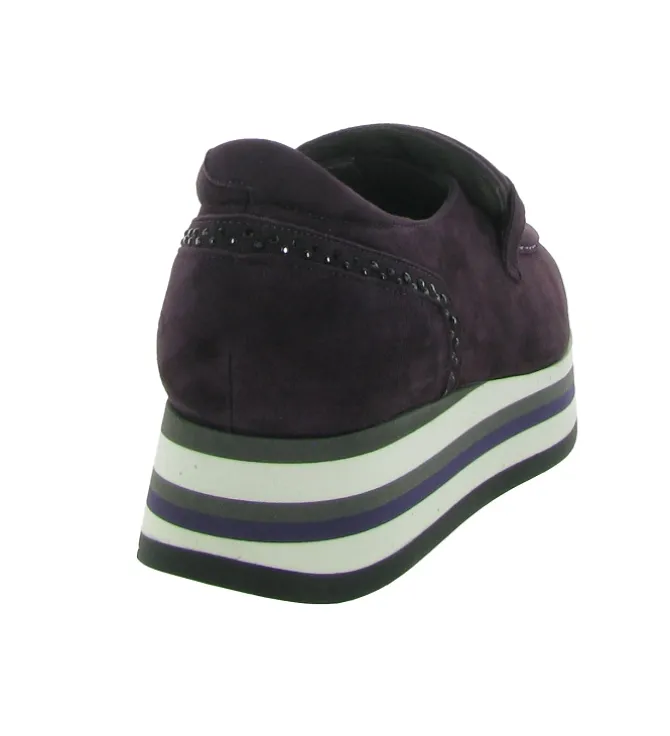 mocassins - Compensé - femme - Nubuck - Violet - Softwaves