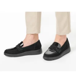 mocassins - Compensé - femme - Nubuck - Noir - Geox