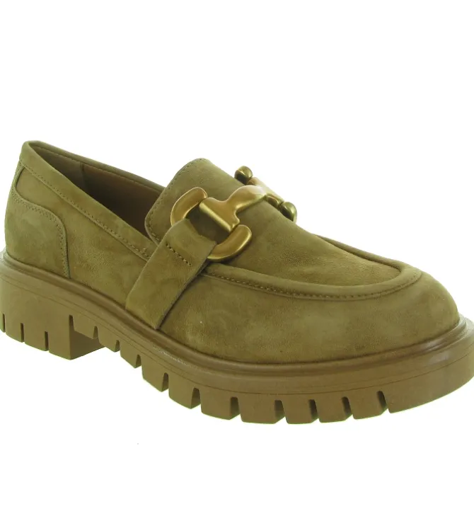 mocassins - Compensé - femme - Nubuck - Marron - Julie dee