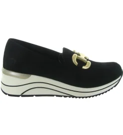 mocassins - Compensé - femme - Nubuck - Noir - Remonte