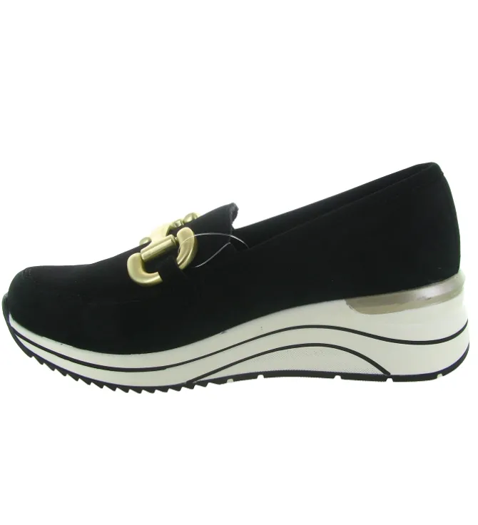 mocassins - Compensé - femme - Nubuck - Noir - Remonte