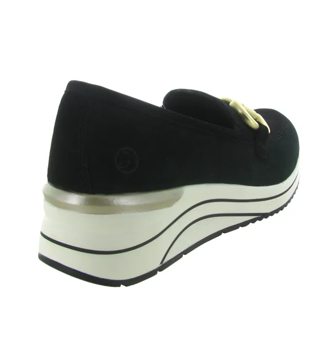 mocassins - Compensé - femme - Nubuck - Noir - Remonte