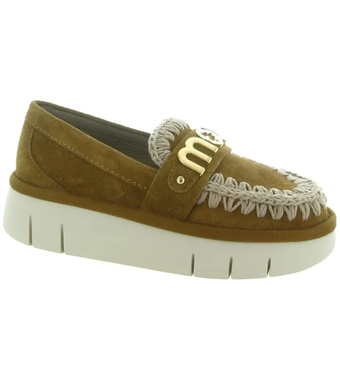 mocassins - Compensé - femme - Nubuck - Chestnut - Mou