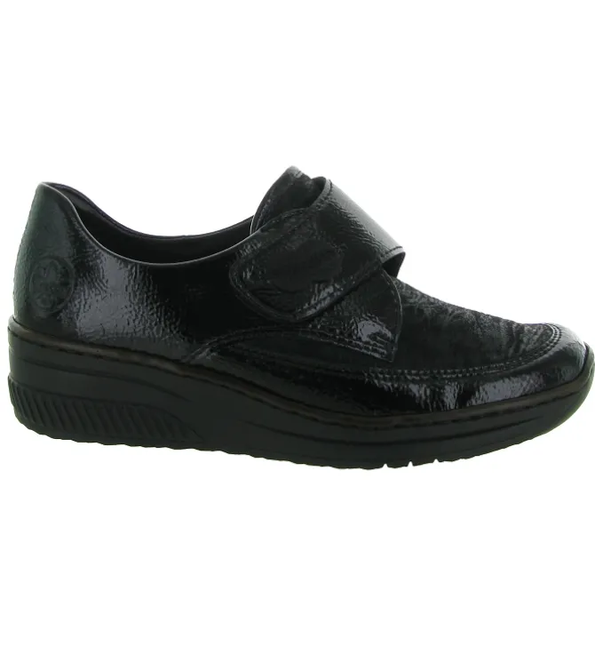 mocassins - Compensé - femme - Synthétique - Noir - Rieker