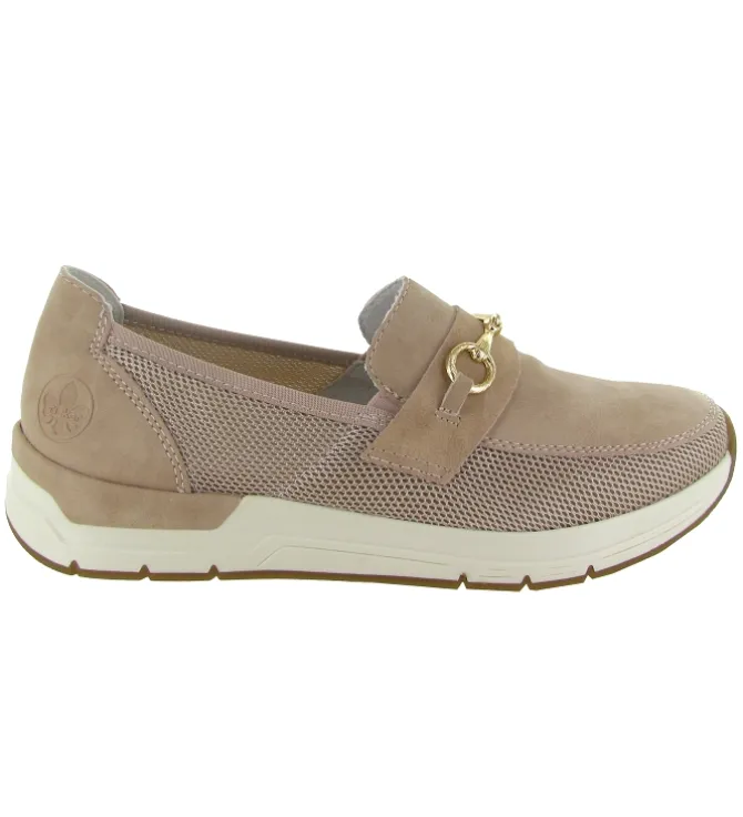 mocassins - Compensé - femme - Synthétique - Rose - Rieker