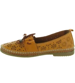 mocassins - Décontracté - femme - Cuir - Orange - Madory