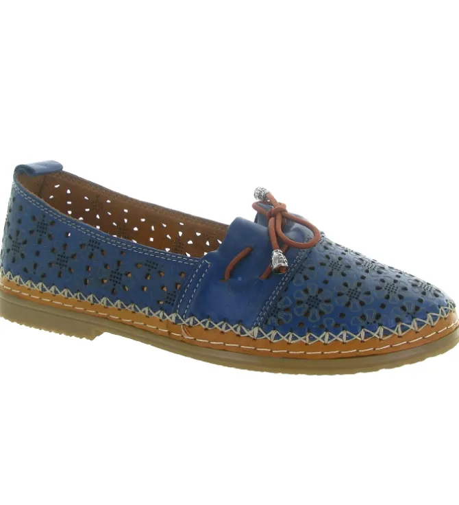 mocassins - Décontracté - femme - Cuir - Bleu Marine - Madory