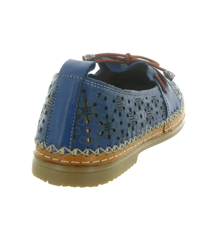mocassins - Décontracté - femme - Cuir - Bleu Marine - Madory
