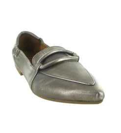 mocassins - Elégant - femme - Cuir - Argent - La vitrina