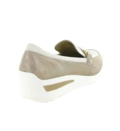 mocassins - Elégant - femme - Cuir - Argent - Ara