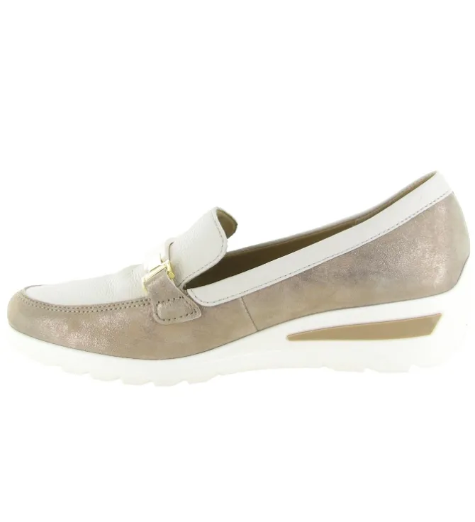 mocassins - Elégant - femme - Cuir - Argent - Ara