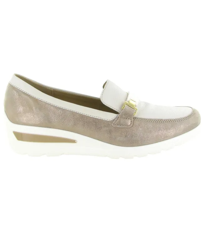 mocassins - Elégant - femme - Cuir - Argent - Ara