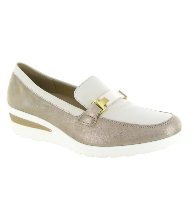 mocassins - Elégant - femme - Cuir - Argent - Ara