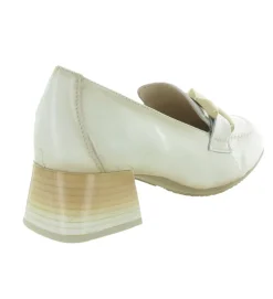 mocassins - Elégant - femme - Cuir - Beige - Hispanitas
