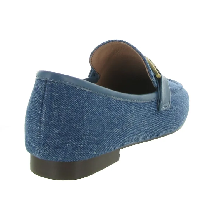 mocassins - Elégant - femme - Cuir - Bleu jean - Bibi lou
