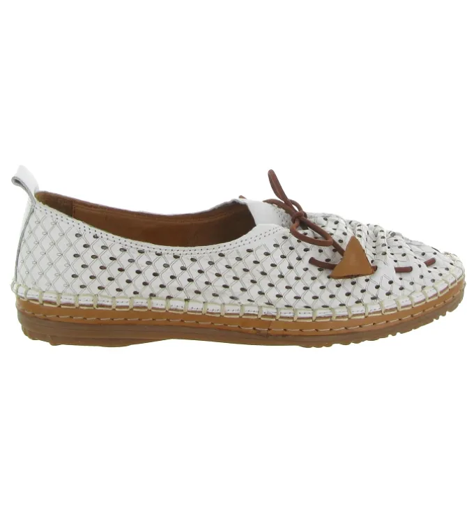 mocassins - Elégant - femme - Cuir - Blanc - Madory