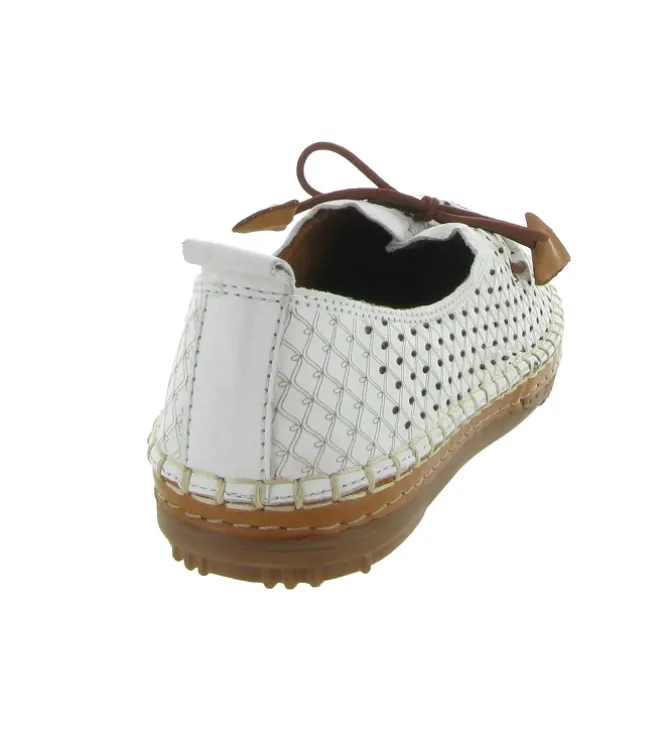 mocassins - Elégant - femme - Cuir - Blanc - Madory