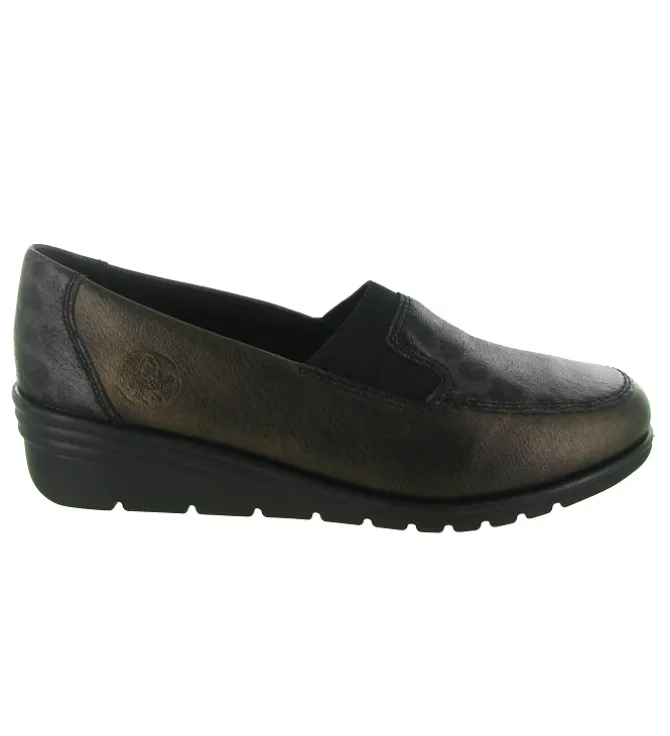 mocassins - Elégant - femme - Cuir - Bronze - Rieker