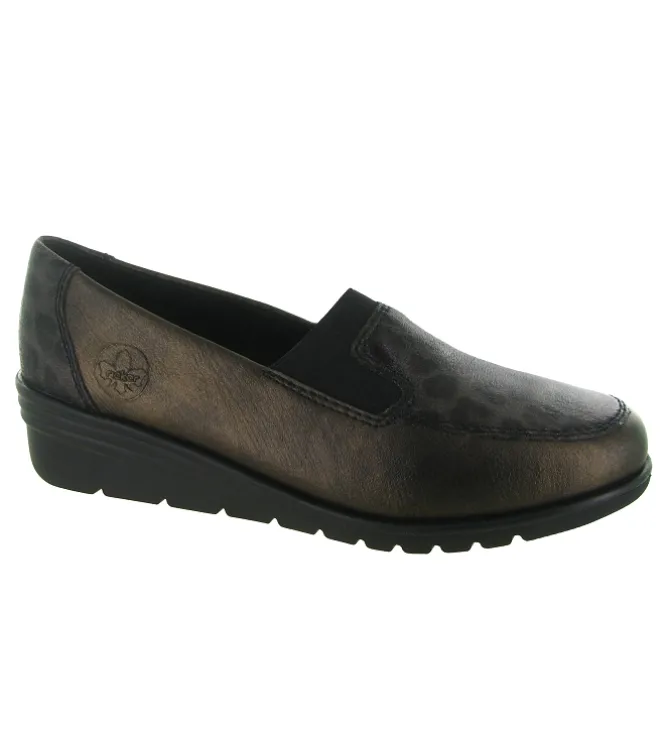 mocassins - Elégant - femme - Cuir - Bronze - Rieker