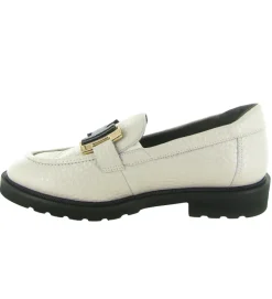 mocassins - Elégant - femme - Cuir Grainé - Crème - Softwaves