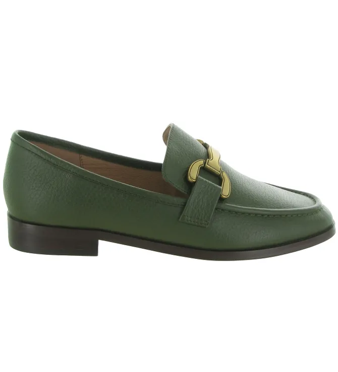 mocassins - Elégant - femme - Cuir - Kaki - Bibi lou
