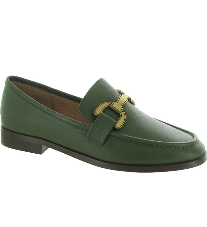 mocassins - Elégant - femme - Cuir - Kaki - Bibi lou