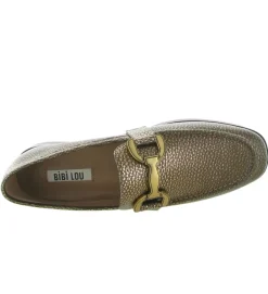 mocassins - Elégant - femme - Cuir laminé - Bronze - Bibi lou