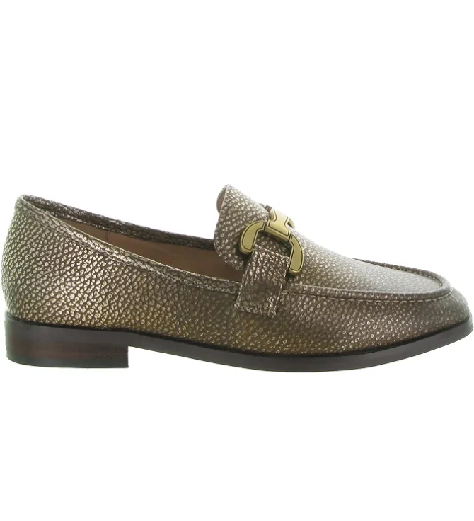 mocassins - Elégant - femme - Cuir laminé - Bronze - Bibi lou