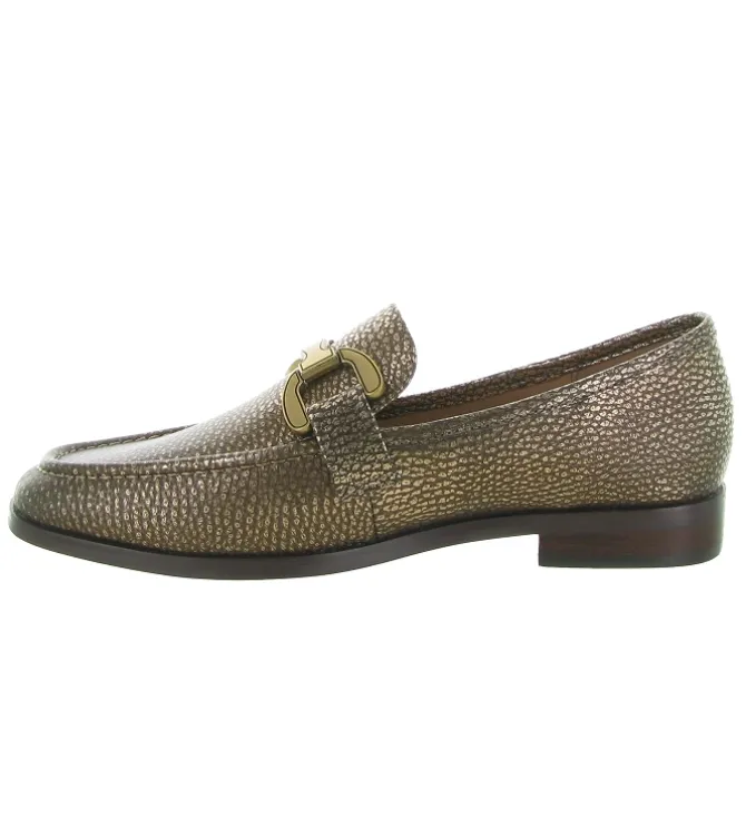 mocassins - Elégant - femme - Cuir laminé - Bronze - Bibi lou