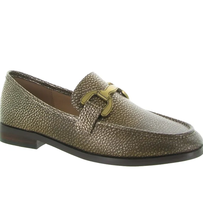mocassins - Elégant - femme - Cuir laminé - Bronze - Bibi lou