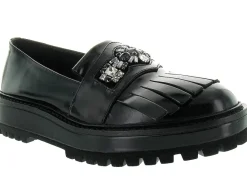 mocassins - Elégant - femme - Cuir - Noir - Elvio zanon