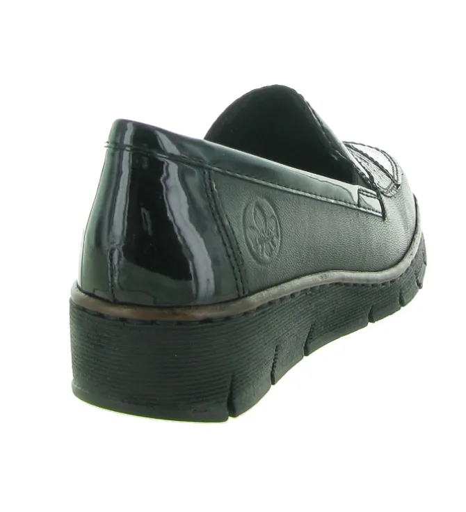 mocassins - Elégant - femme - Cuir - Noir - Rieker