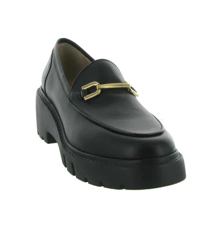 mocassins - Elégant - femme - Cuir - Noir - Unisa