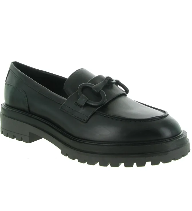 mocassins - Elégant - femme - Cuir - Noir - Julie dee