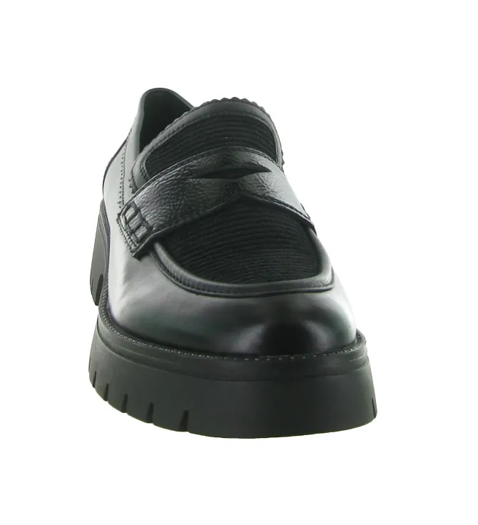 mocassins - Elégant - femme - Cuir - Noir - Regarde le ciel...