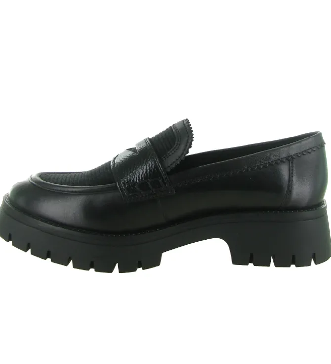 mocassins - Elégant - femme - Cuir - Noir - Regarde le ciel...