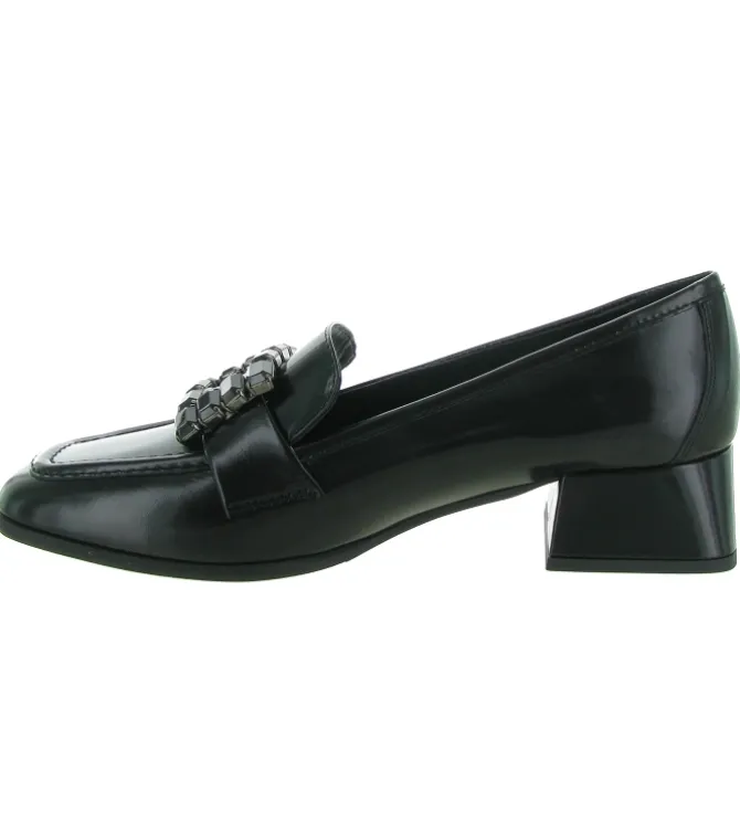 mocassins - Elégant - femme - Cuir - Noir - Julie dee