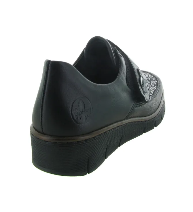 mocassins - Elégant - femme - Cuir - Noir - Rieker