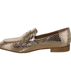 mocassins - Elégant - femme - Cuir - Or - Julie dee