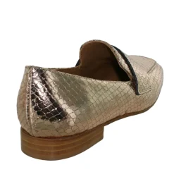 mocassins - Elégant - femme - Cuir - Or - Julie dee