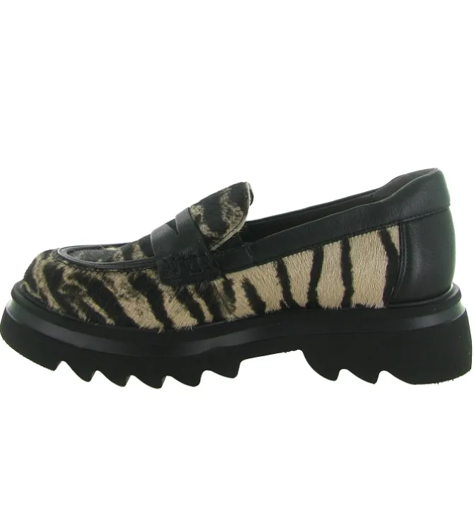 mocassins - Elégant - femme - Cuir - Zèbre - Softwaves