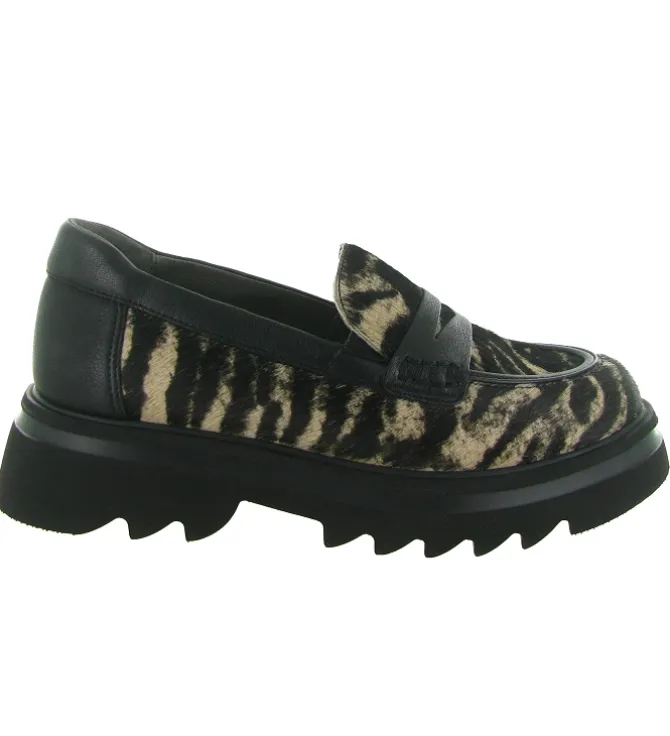 mocassins - Elégant - femme - Cuir - Zèbre - Softwaves