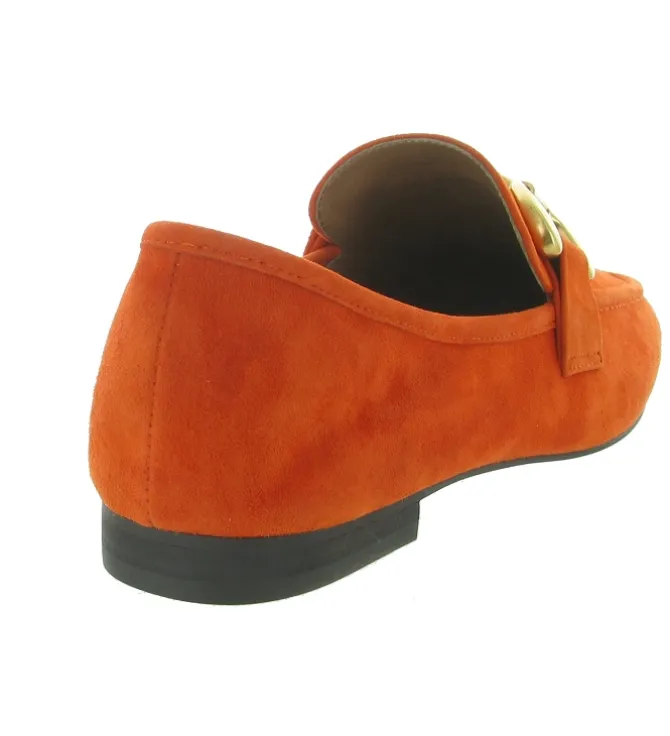 mocassins - Elégant - femme - Nubuck - Orange - Bibi lou