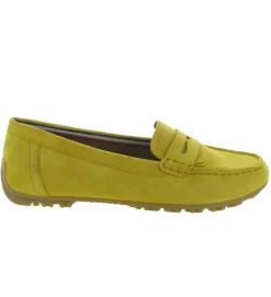mocassins - Elégant - femme - Nubuck - Jaune - Geox