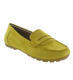 mocassins - Elégant - femme - Nubuck - Jaune - Geox