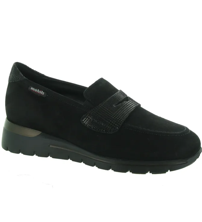 mocassins - Elégant - femme - Nubuck - Noir - Mephisto