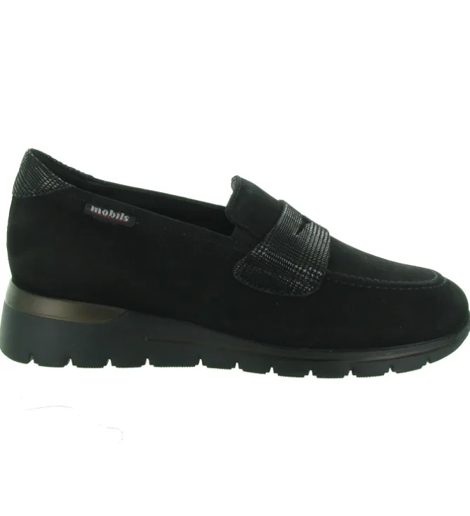 mocassins - Elégant - femme - Nubuck - Noir - Mephisto