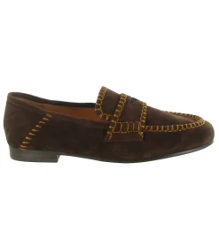 mocassins - Elégant - femme - Nubuck - Marron - Bibi lou